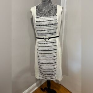 White House Black Market Womens Sz: 10 Tweed Inset. Sheath Sleeveless Dress.